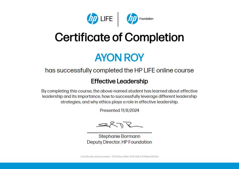 Effective Leadership Certification